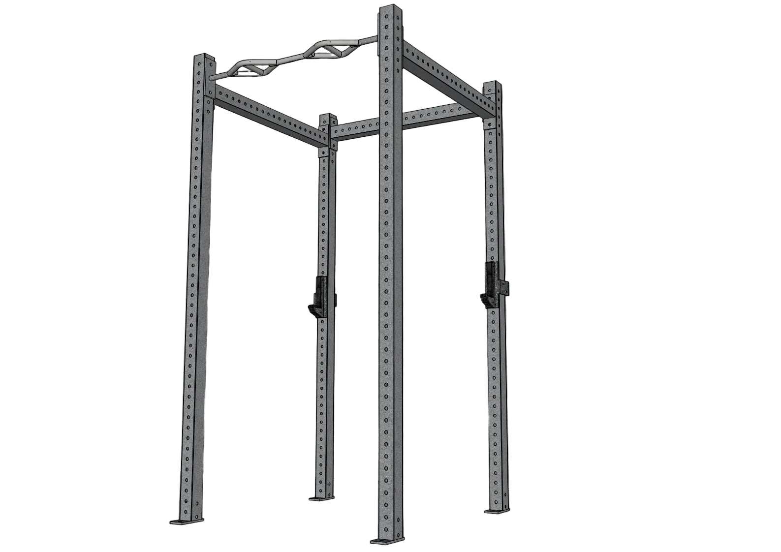 Muscle D Fitness - TGrip Basic Commercial 4 Post Rack - 3x3 Steel - Functional Multi-Grip Pull-Up - Sandwich Style J-Hooks