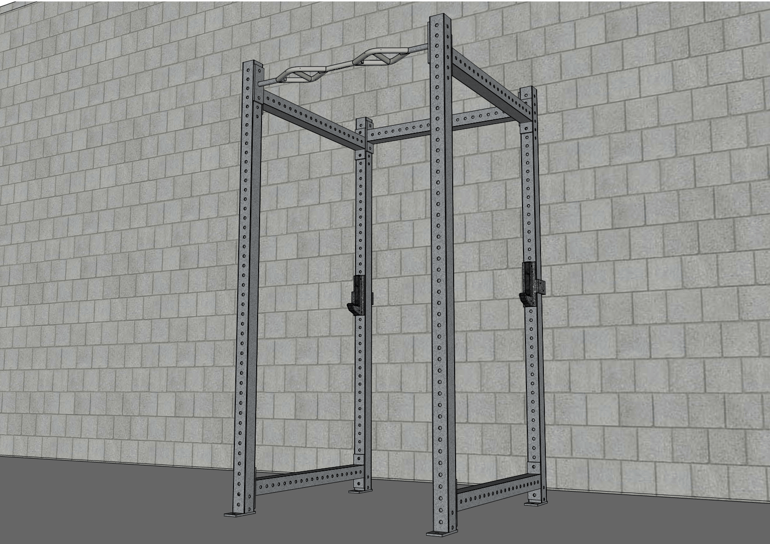 Muscle D Fitness - TGrip Commercial 4 Post Rack Complete Set - 3x3 Steel - Functional Multi-Grip Pull-Up - Sandwich Style J-Hooks
