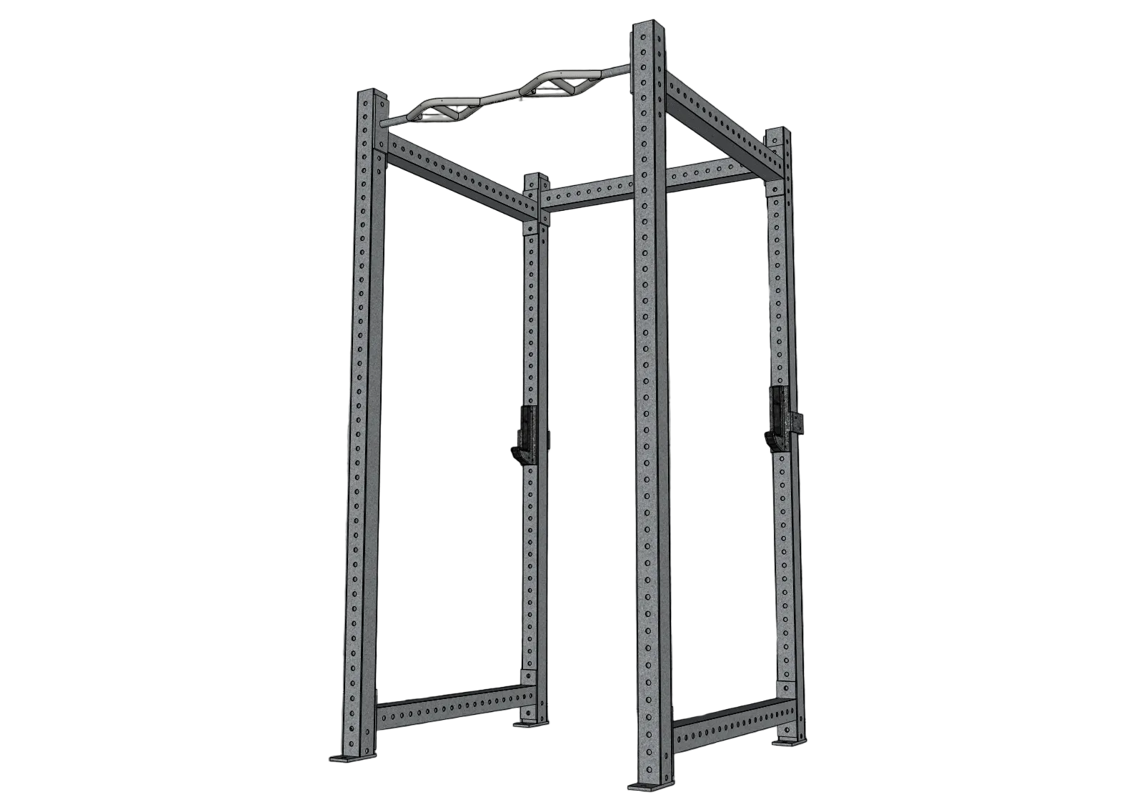 Muscle D Fitness - TGrip Commercial 4 Post Rack - 3x3 Steel - Functional Multi-Grip Pull-Up - Sandwich Style J-Hooks