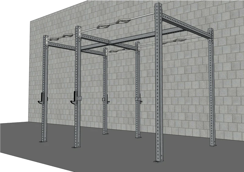 Muscle D Fitness - TGrip Commercial 10' Rig - 3x3 Steel - Functional Multi-Grip Pull-Up - Sandwich Style J-Hooks