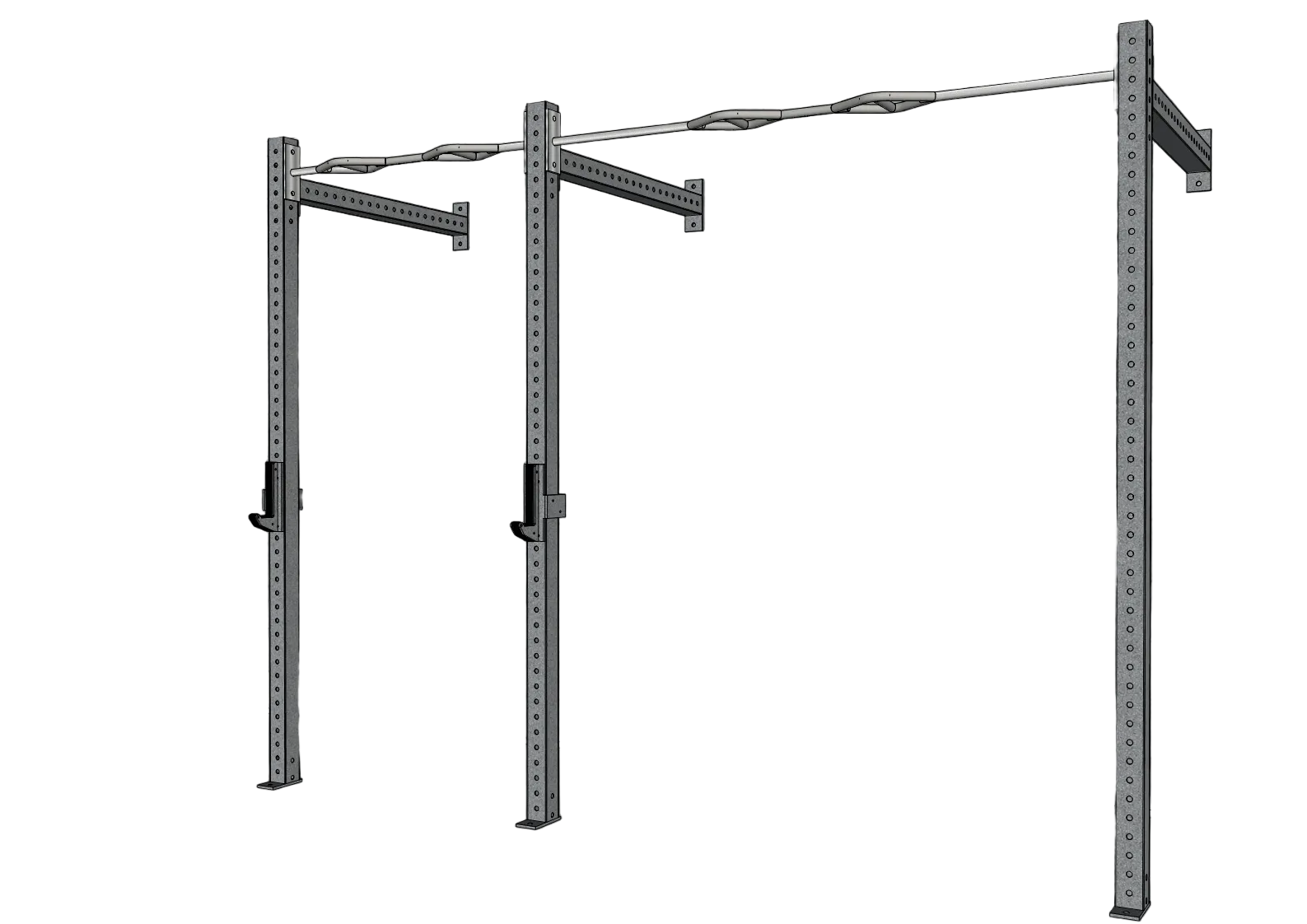 Muscle D Fitness - TGrip Commercial 10' Wall Mount Rig - 3x3 Steel - Functional Multi-Grip Pull-Up - Sandwich Style J-Hooks