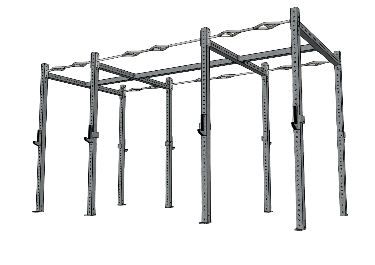 Muscle D Fitness - TGrip Commercial 14' Rig - 3x3 Steel - Functional Multi-Grip Pull-Up - Sandwich Style J-Hooks