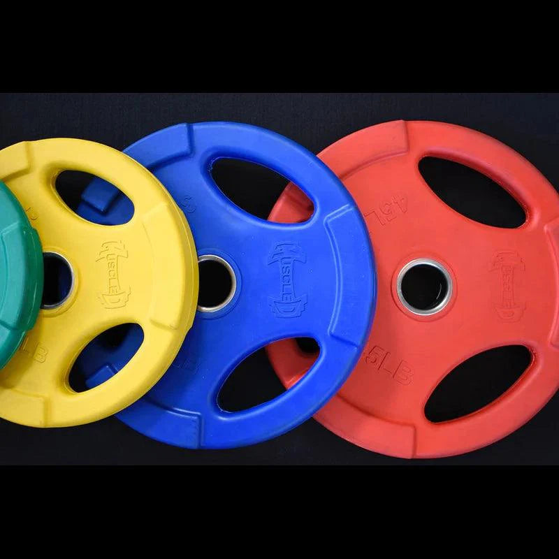 Muscle D Fitness - RUBBER COATED COLORED OLYMPIC PLATES: Rubber Plates, per Pair - Weights Pairs