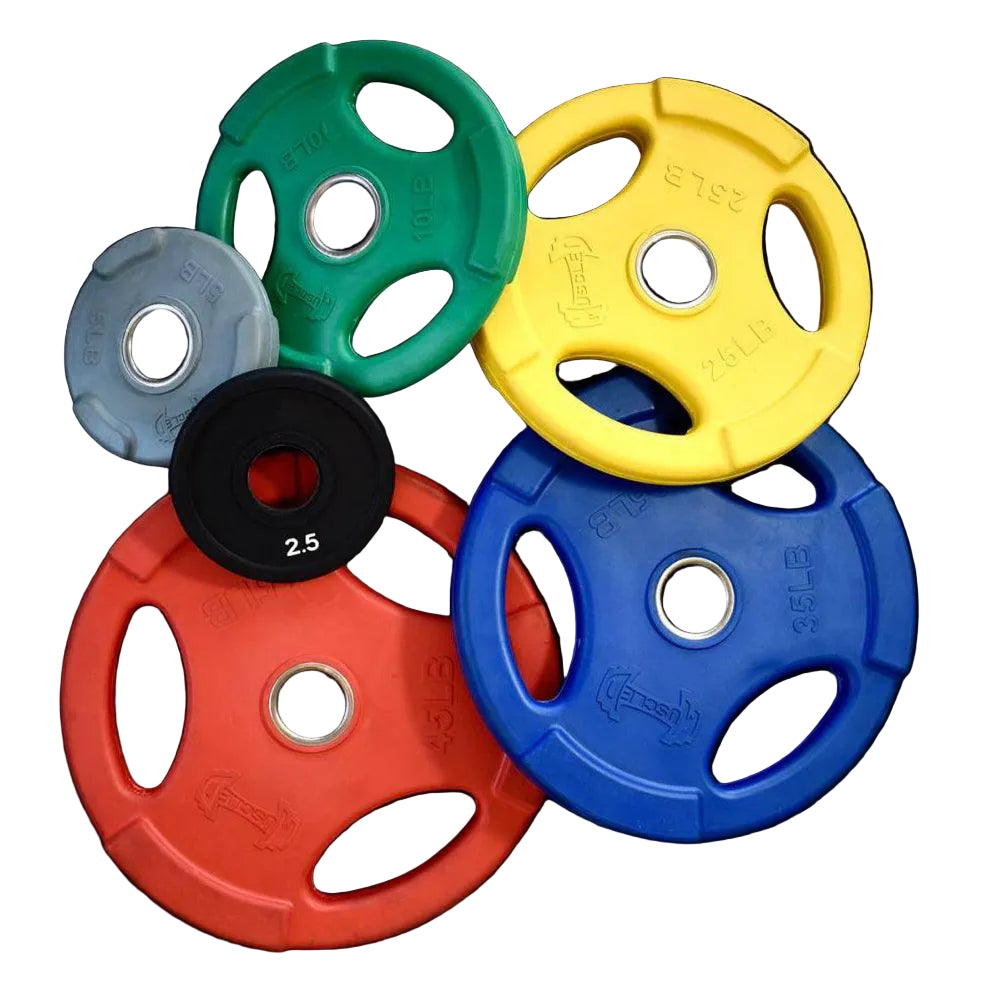 Muscle D Fitness - RUBBER COATED COLORED OLYMPIC PLATES: Rubber Plates, per Pair - Weights Pairs