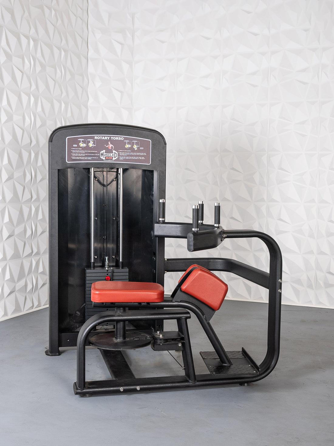 Muscle D Fitness - Elite Selectorized Rotary Torso - Commercial - Adjustable Seat - Pin Selectorized Stack - Oblique Trainer