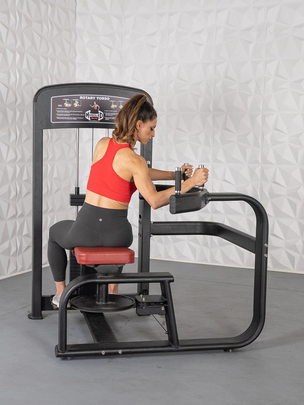 Muscle D Fitness - Elite Selectorized Rotary Torso - Commercial - Adjustable Seat - Pin Selectorized Stack - Oblique Trainer