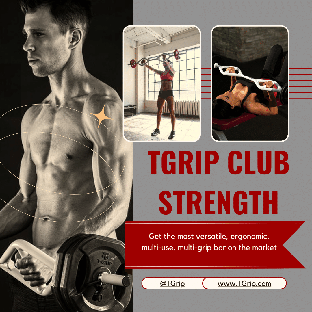 Muscle D Fitness - TGrip Club Strength Bar (White) - Multi Grip - Functional Training - Football - Swiss - Neutral