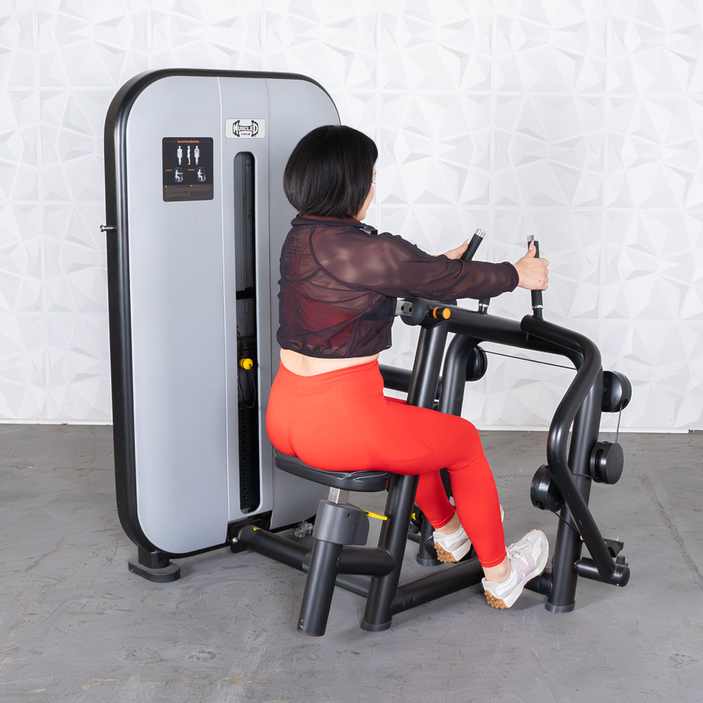 Muscle D Fitness - Vogue Seated Row - Adjustable Seat - Pin Selectorized - Lat Workout