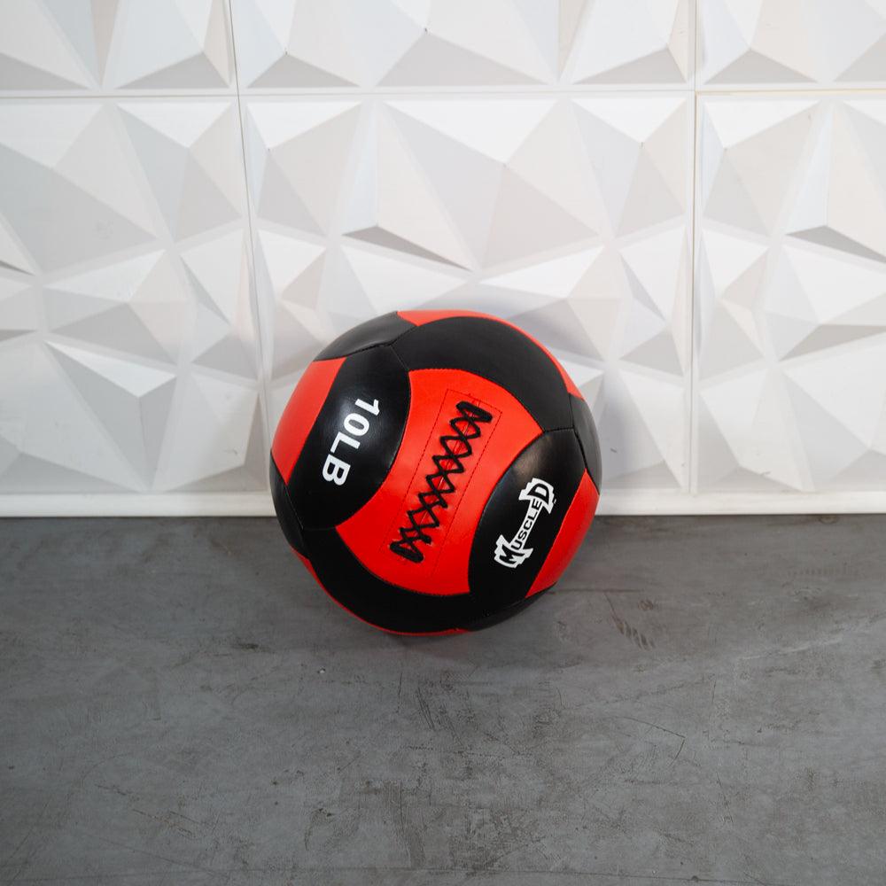 Muscle D Fitness - Medicine Ball / Wall Ball - Heavy Duty Stitching - Multi-Panel Design - 14" Diameter