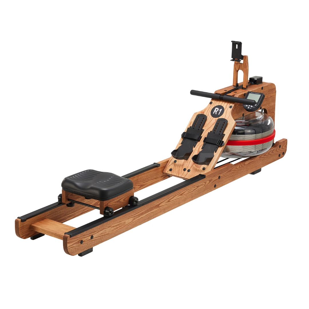 Muscle D Fitness - Water Rower - Wooden Seated Adjustable Water Rower