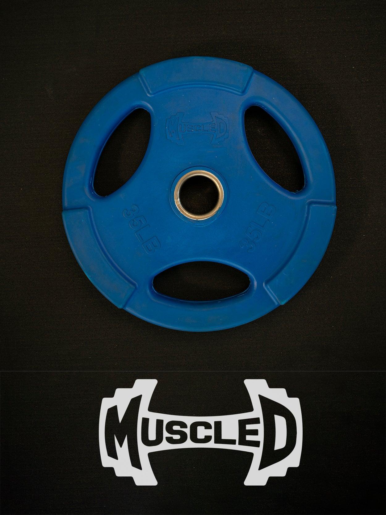 Muscle D Fitness - RUBBER COATED COLORED OLYMPIC PLATES: Rubber Plates, per Pair - Weights Pairs