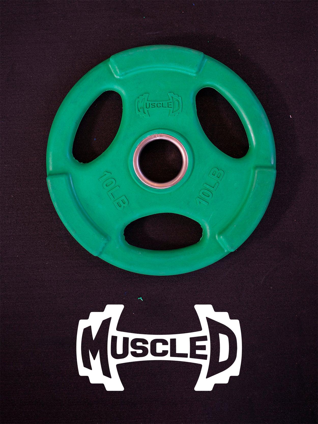 Muscle D Fitness - RUBBER COATED COLORED OLYMPIC PLATES: Rubber Plates, per Pair - Weights Pairs