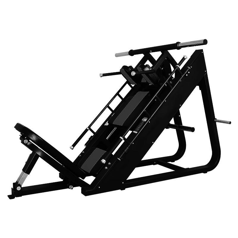 Muscle D Fitness - Excel Linear Hack/Leg Press - Plate Load Hack Squat Combo - Weight Storage Pegs - Adjustable Foot Plate / Back Pad
