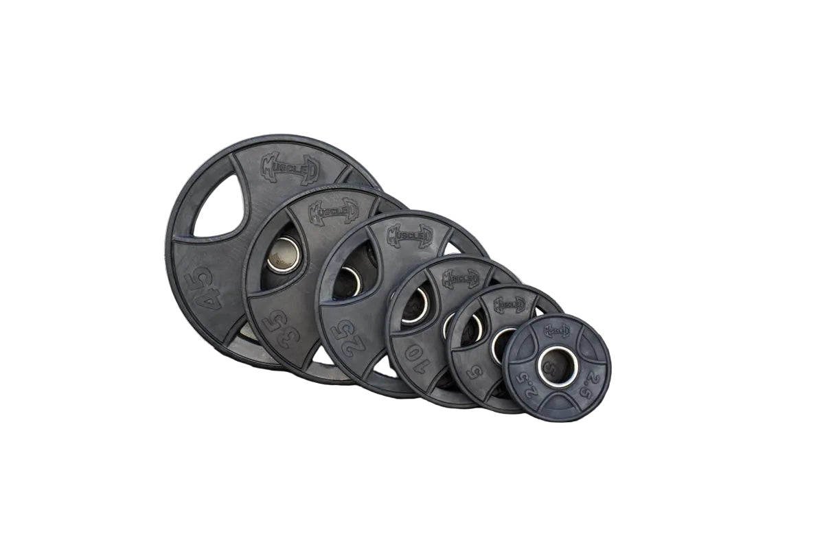 Muscle D Fitness - Pro Rubber Olympic Plates - Per Pair - High-Quality Virgin Rubber Olympic Plates