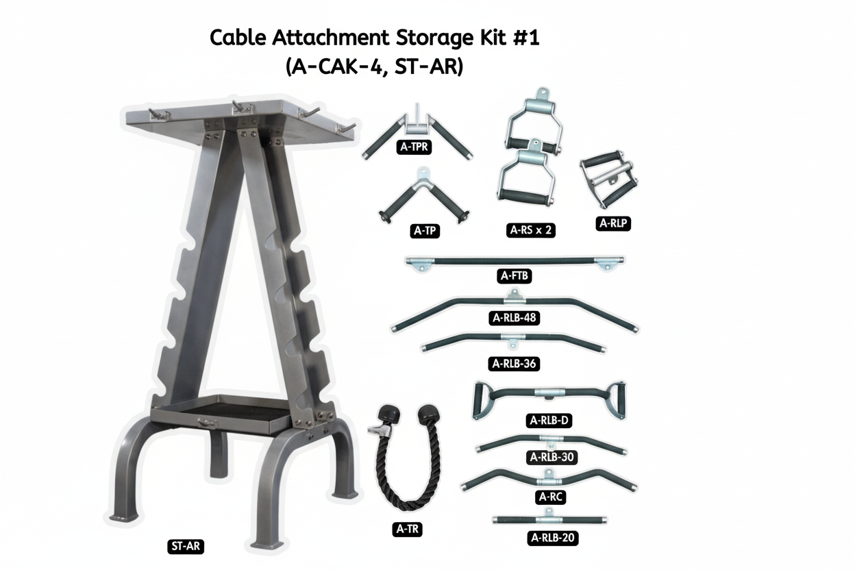Muscle D Fitness - Complete Cable Attachment and Storage Kit - #1