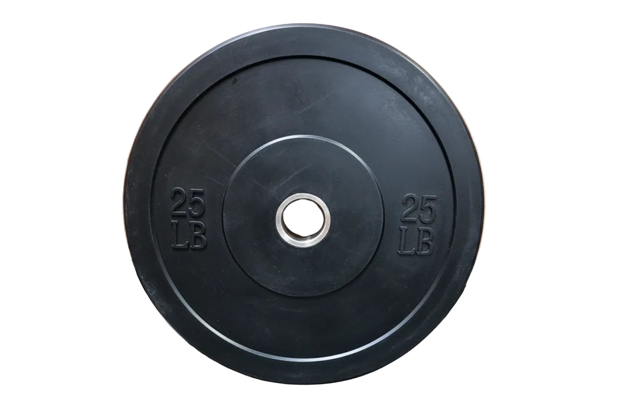 Muscle D Fitness - Classic Bumper Plates with Steel Center Hub per Pair - Virgin Rubber
