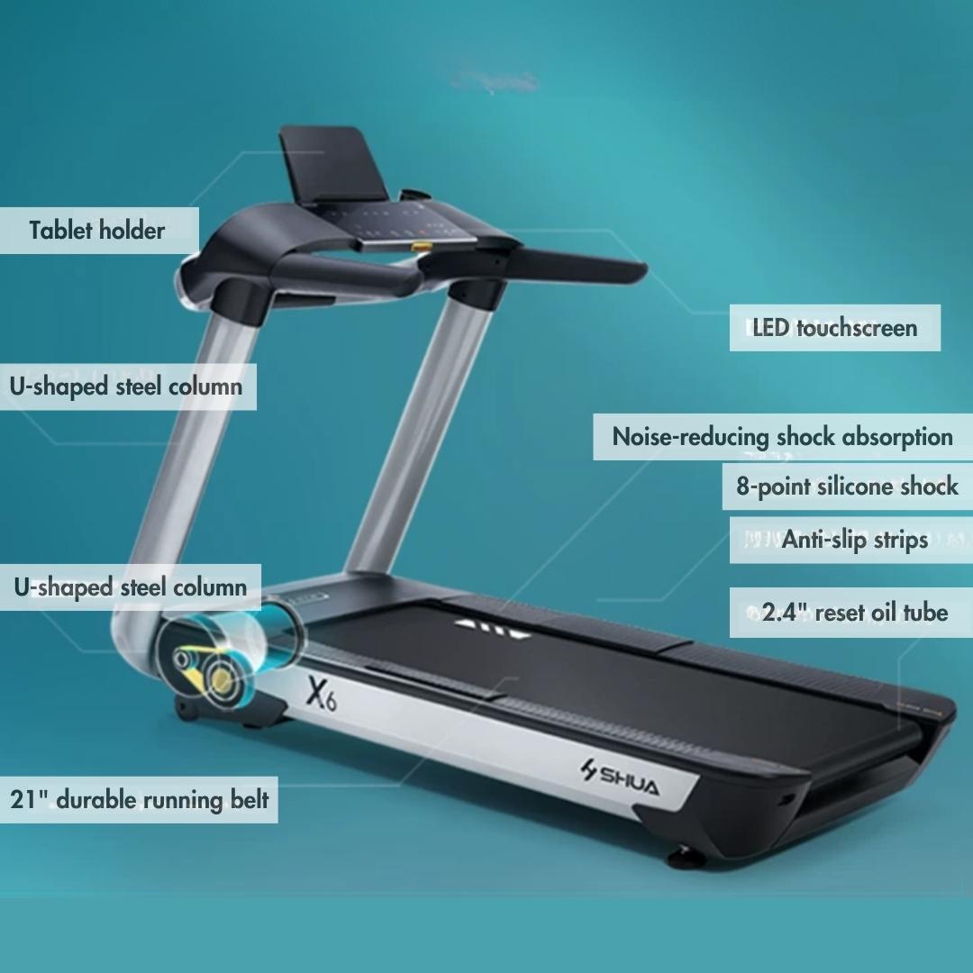 Muscle D Fitness - X6 Light Commercial Treadmill - LED Console - Cup Holder