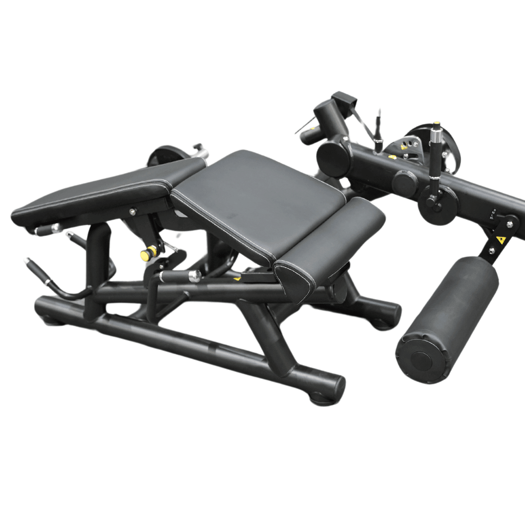 Muscle D Fitness - Pro Strength Leg Extension - Prone Leg Curl Combo - Plate Loaded Quad & Hamstring Machine