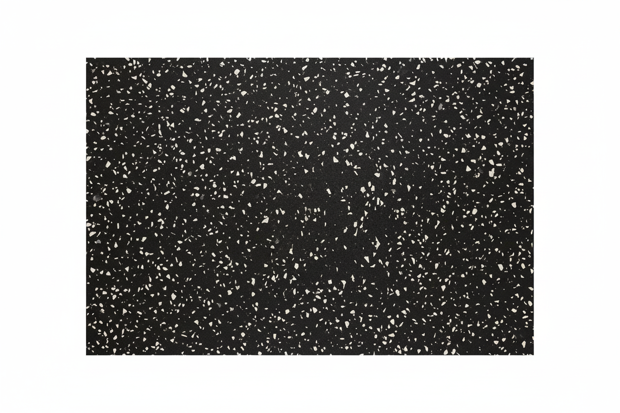 Muscle D Fitness - Rubber Gym Flooring - Black with Gray Fleck - 6m & 8mm Thickness