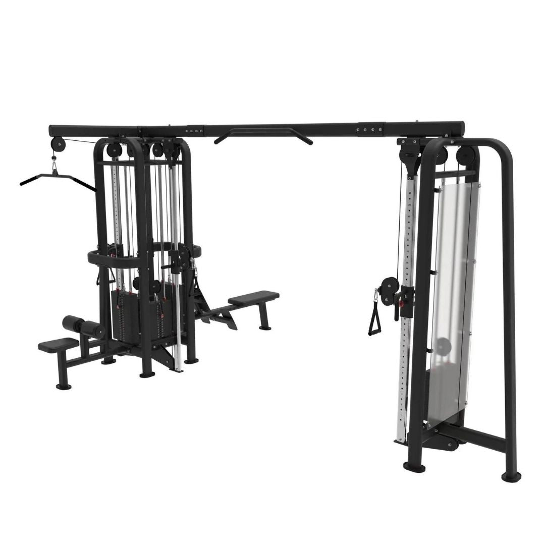 Muscle D Fitness - 5 Stack Megatron Standard Jungle Gym 2 Colors - Sturdy Commercial-Grade, Lat Pull, Low Row, Functional Column