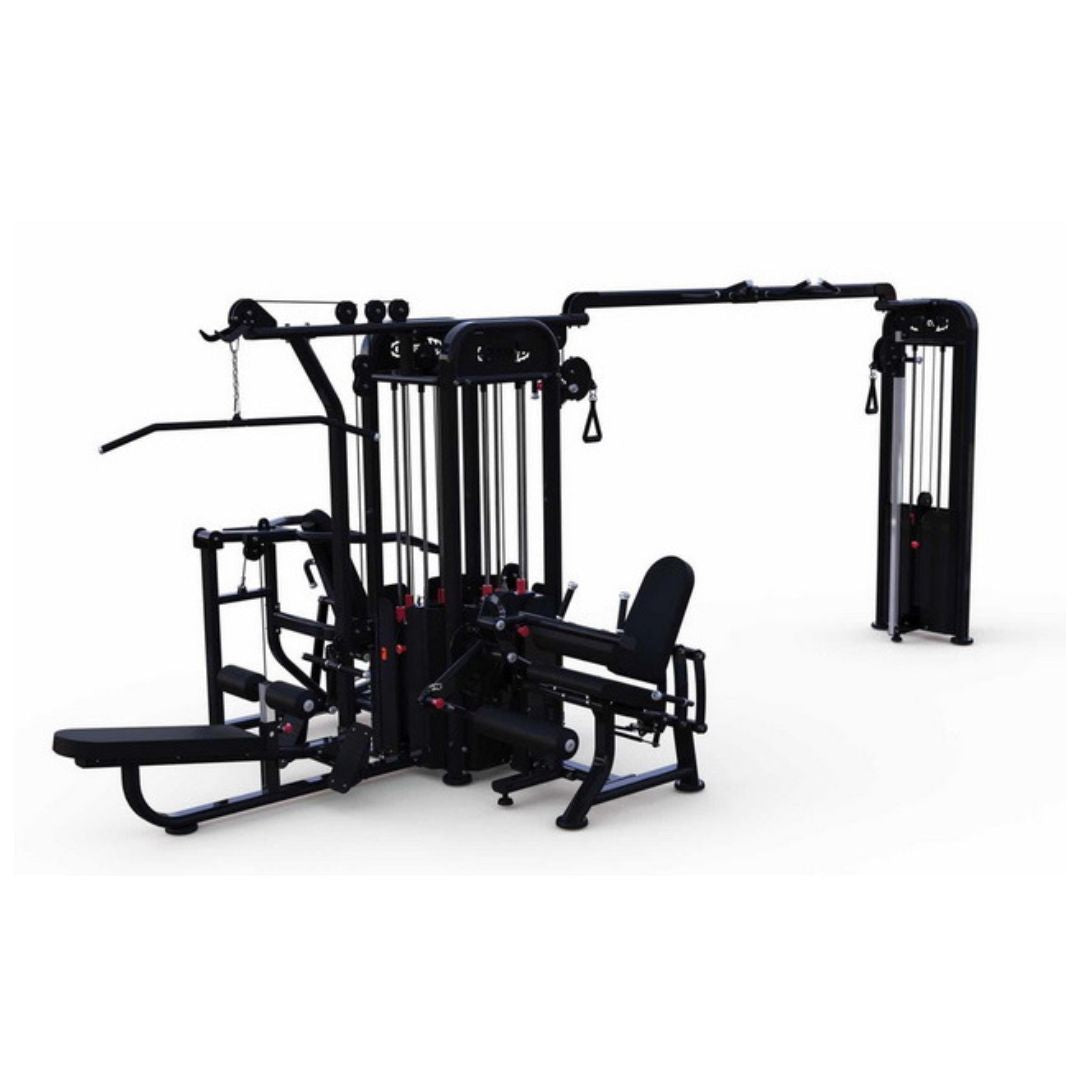 Muscle D Fitness - 5 Stack Megatron Compact Multi-Gym - Lat Pull, Low Row, Bench Press, Lat Pull, Leg Ext / Curl