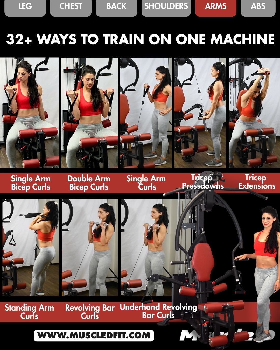 Muscle D Fitness -  Compact Single-Stack Multi-Gym - Full Body, Space-Saving