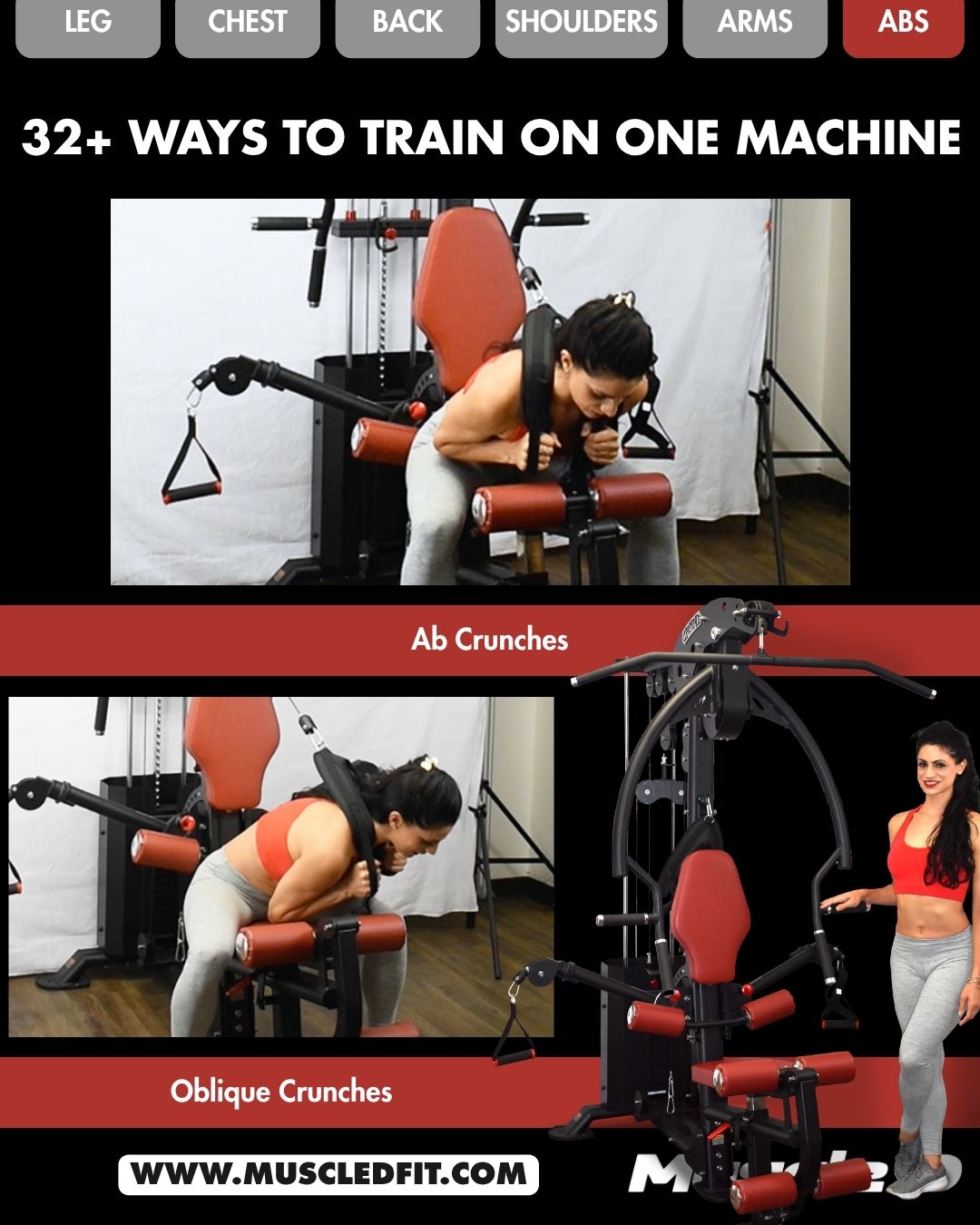 Muscle D Fitness -  Compact Single-Stack Multi-Gym - Full Body, Space-Saving