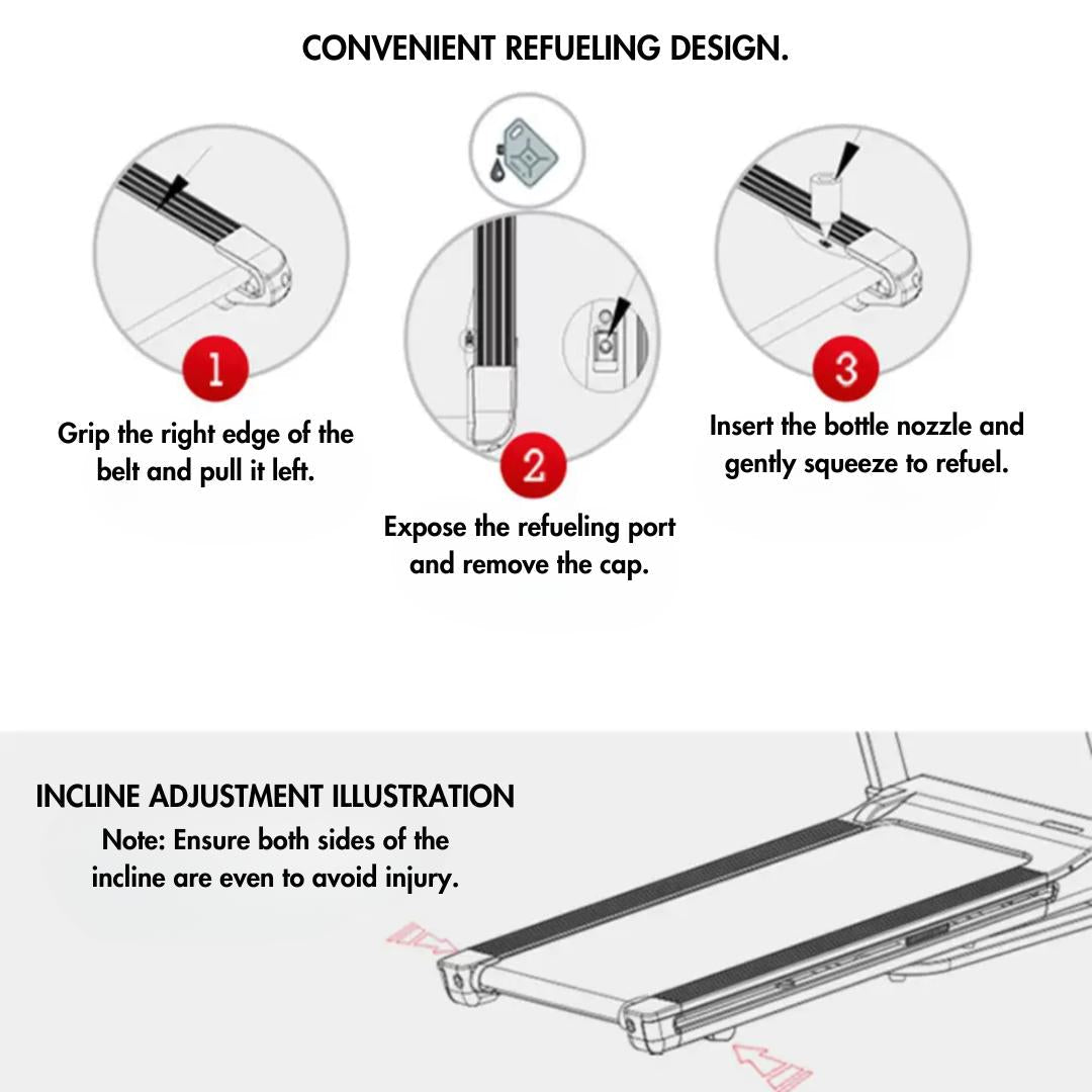 Muscle D Fitness - Light Commercial Folding Treadmill - LED Display - Heart Rate Monitor - Safety Clip