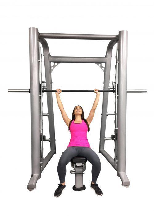 Muscle D Fitness - Smith Machine(85", 93") - Commercial Grade Smith Machine Plate Storage Black Silver