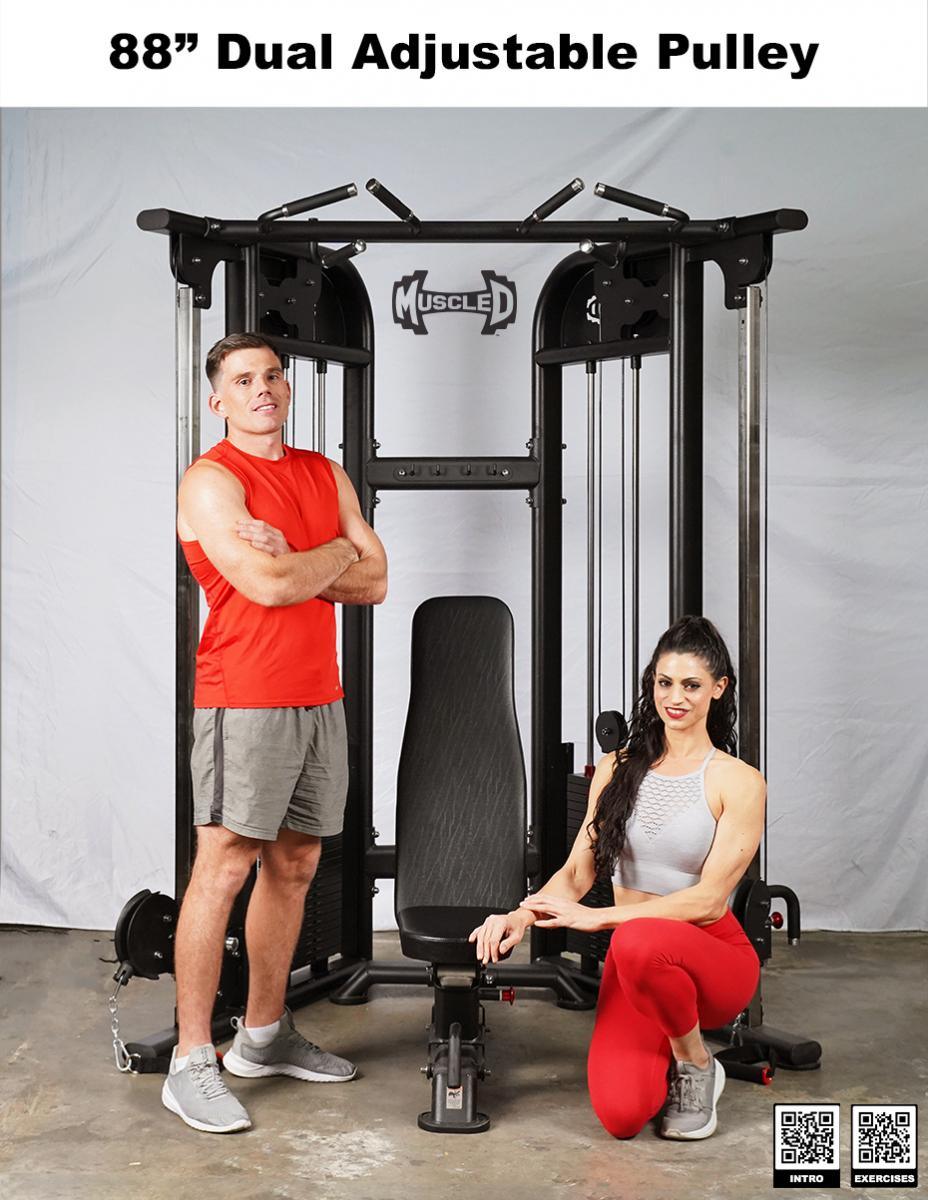 Muscle D Fitness - Dual Adjustable Pulley – Two Stack Cable Machine