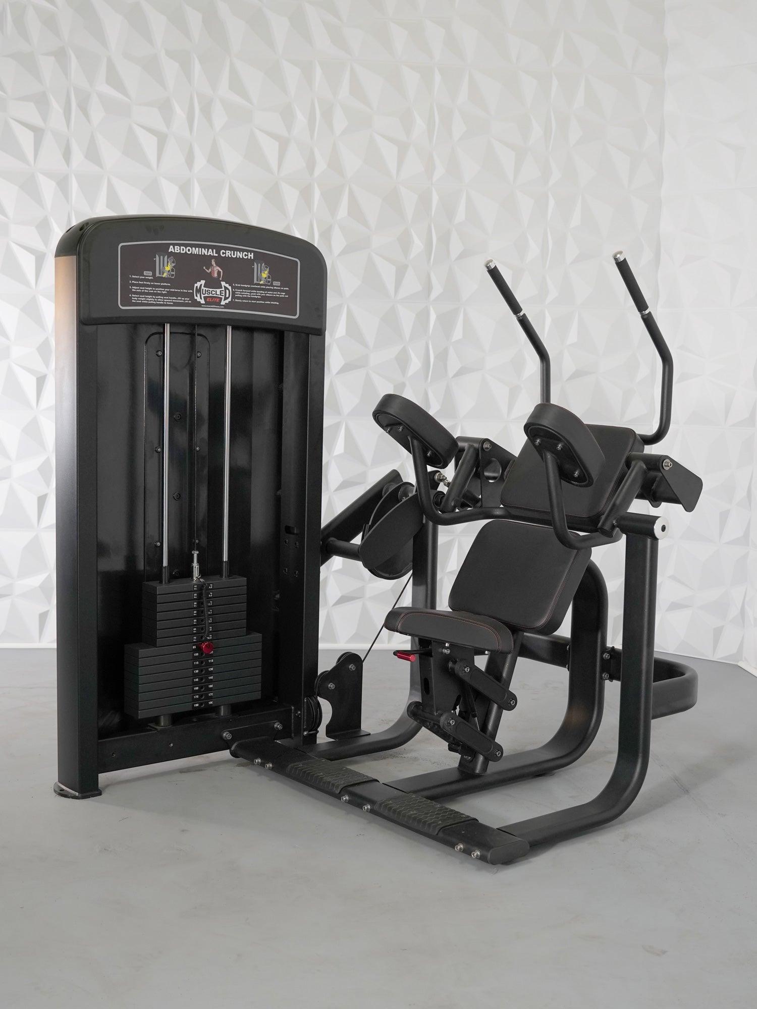 Muscle D Fitness - Elite Selectorized Ab Crunch Machine - Commercial Grade - Adjustable Seat - Pin Selectorized - Abdominal Workout