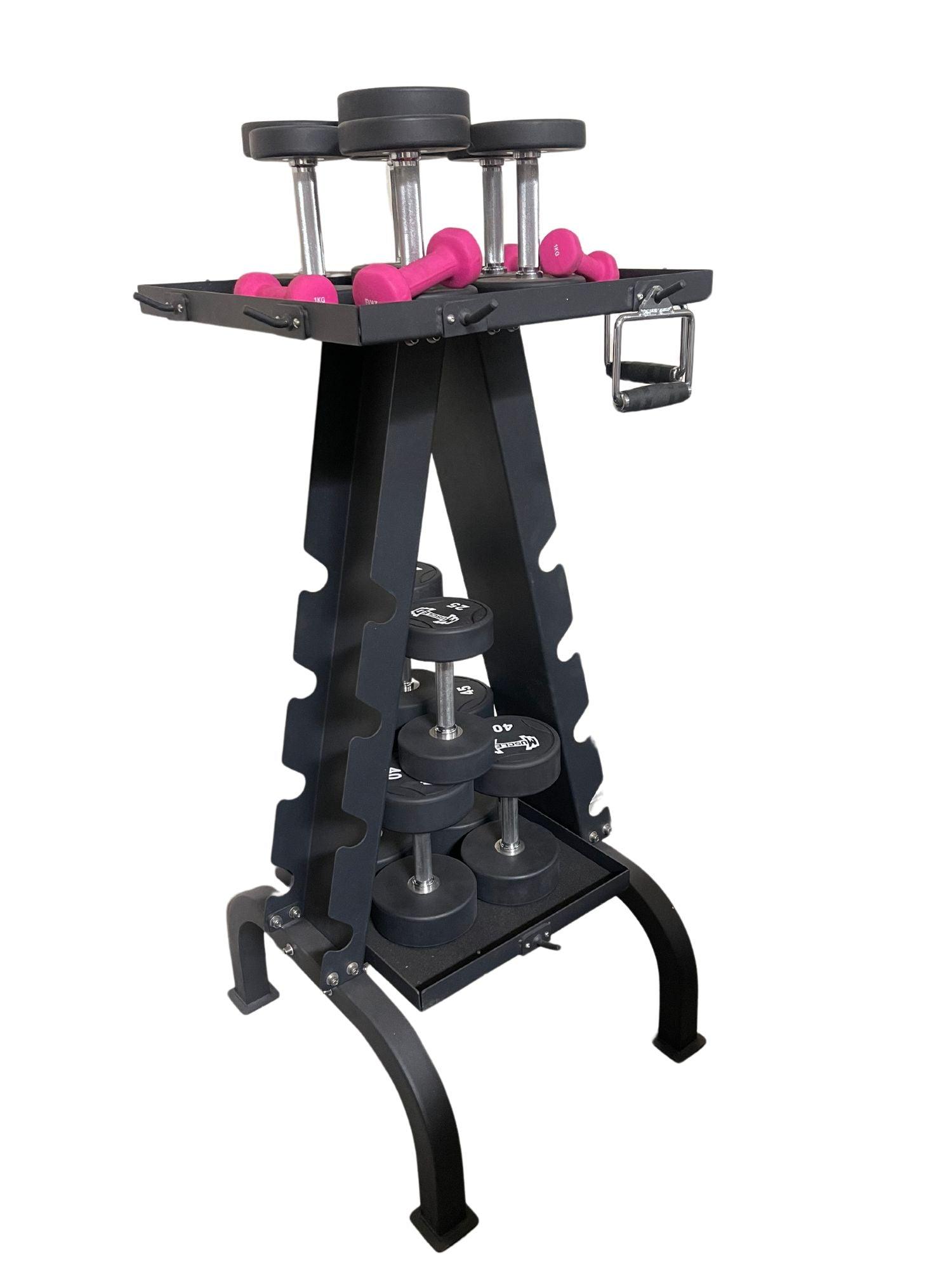 Muscle D Fitness - Accessory Rack - Sturdy Cable Attachment Storage (Rack Only)