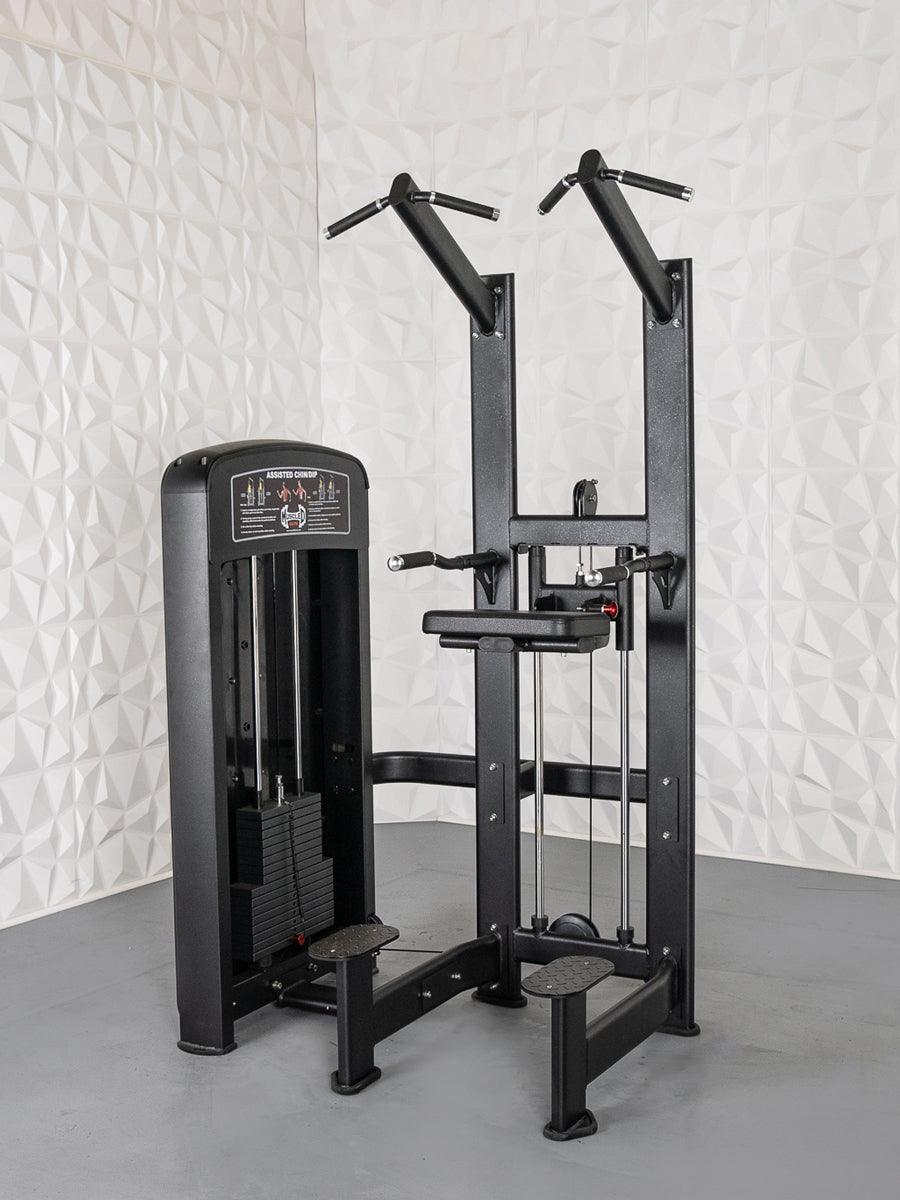 Muscle D Fitness - Elite Selectorized Assisted Chin/Dip - Commercial Grade - Adjustable - Pin Selectorized - Back & Shoulder Combo Machine