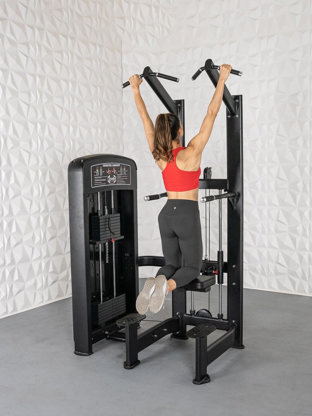 Muscle D Fitness - Elite Selectorized Assisted Chin/Dip - Commercial Grade - Adjustable - Pin Selectorized - Back & Shoulder Combo Machine