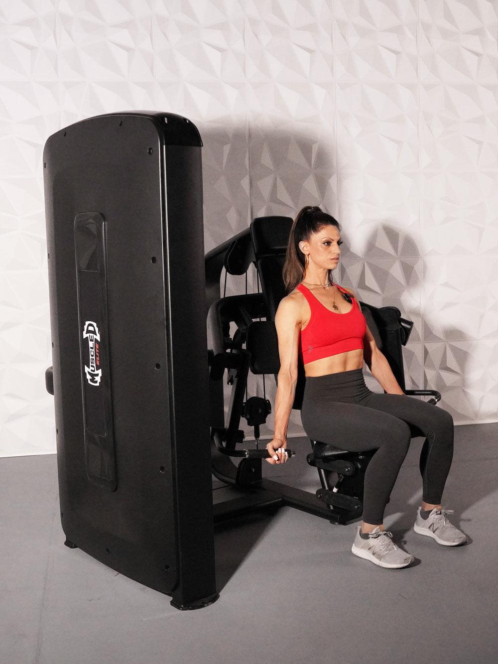 Muscle D Fitness - Elite Selectorized Biceps Curl - Commercial Grade - Adjustable Seat - Pin Selectorized