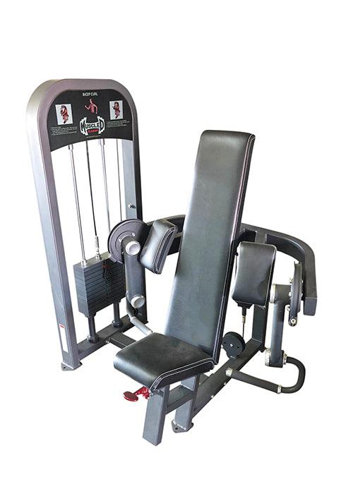 Muscle D Fitness - Classic Selectorized Biceps Curl - Adjustable Seat - Pin Selectorized Weight Stack