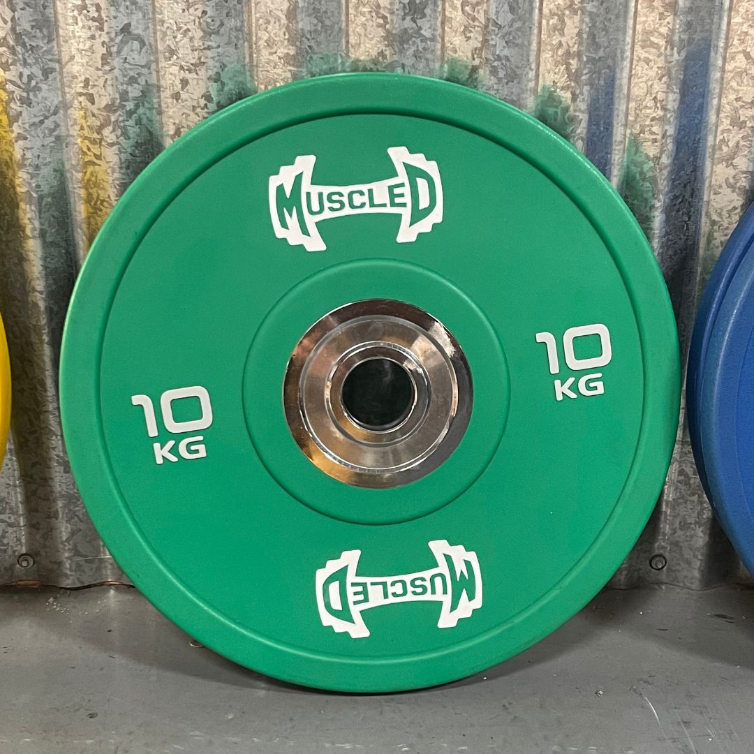 Muscle D Fitness - Color Urethane Bumper Plates - Smooth Hub - Made for Heavy Use