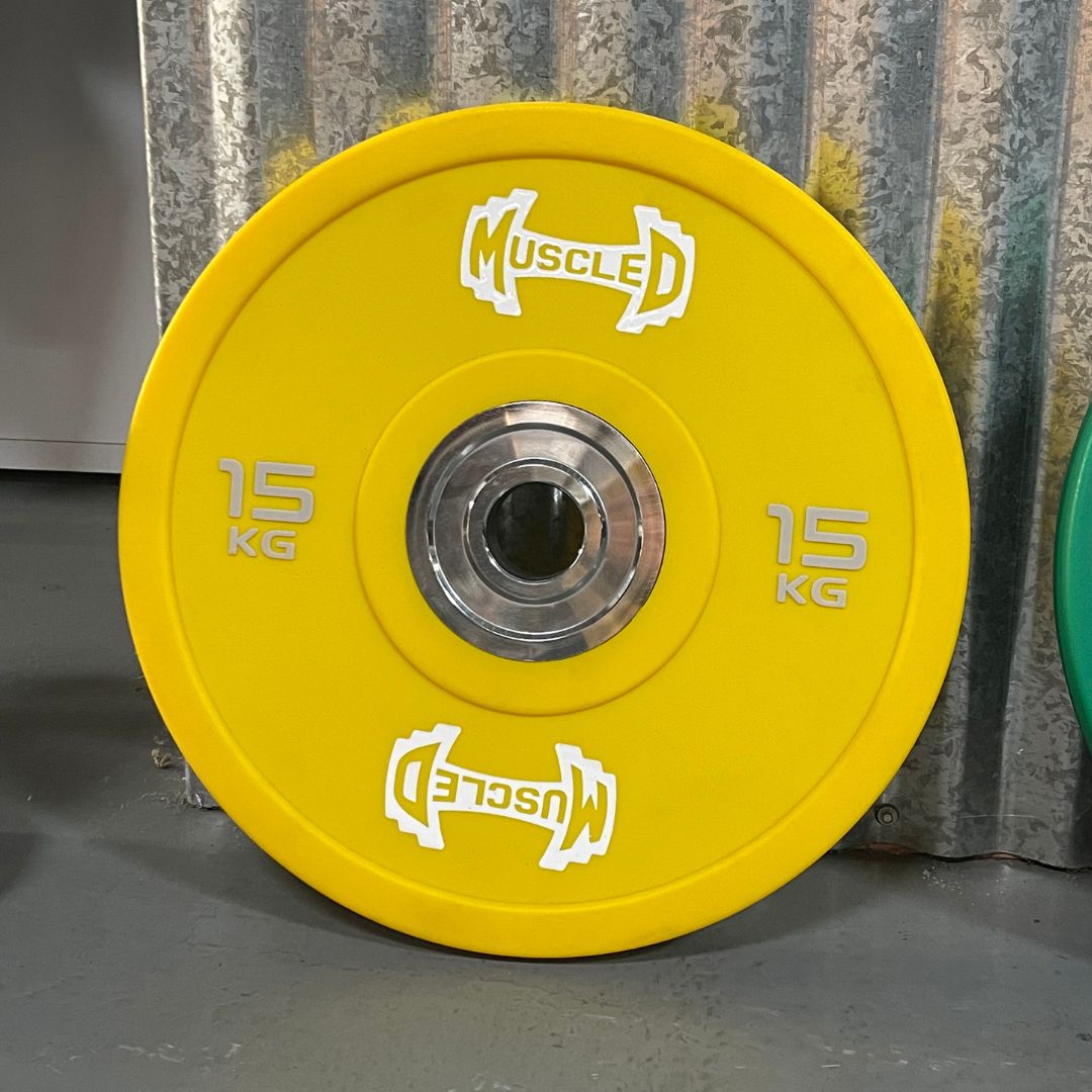 Muscle D Fitness - Color Urethane Bumper Plates - Smooth Hub - Made for Heavy Use