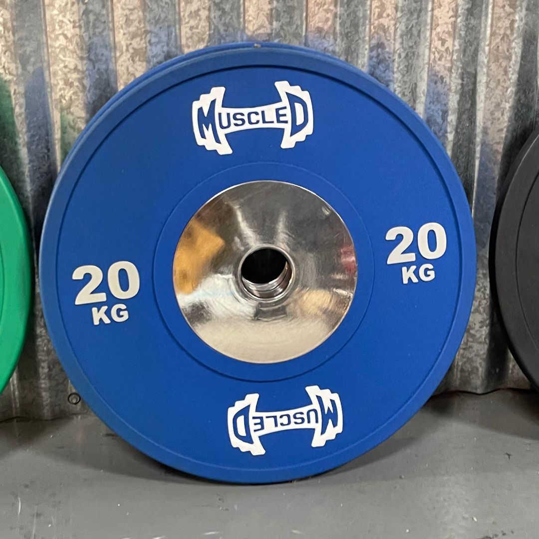 Muscle D Fitness - Color Urethane Bumper Plates - Smooth Hub - Made for Heavy Use