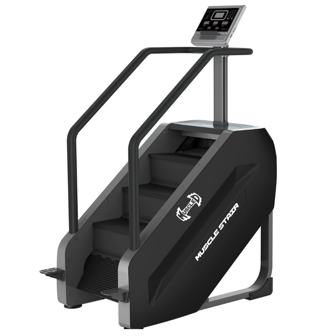 Muscle D Fitness - Commercial Stair Climber - Stepmill - LED Screen - Durable - Black - Heart Rate Monitor