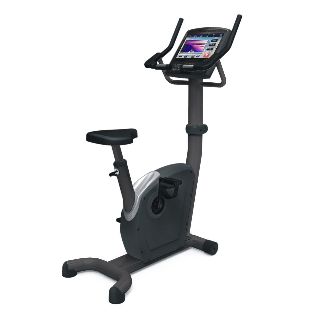 Muscle D Fitness - Commercial Upright Bike - Touch Screen - Adjustable Seat - Contact Heart Rate