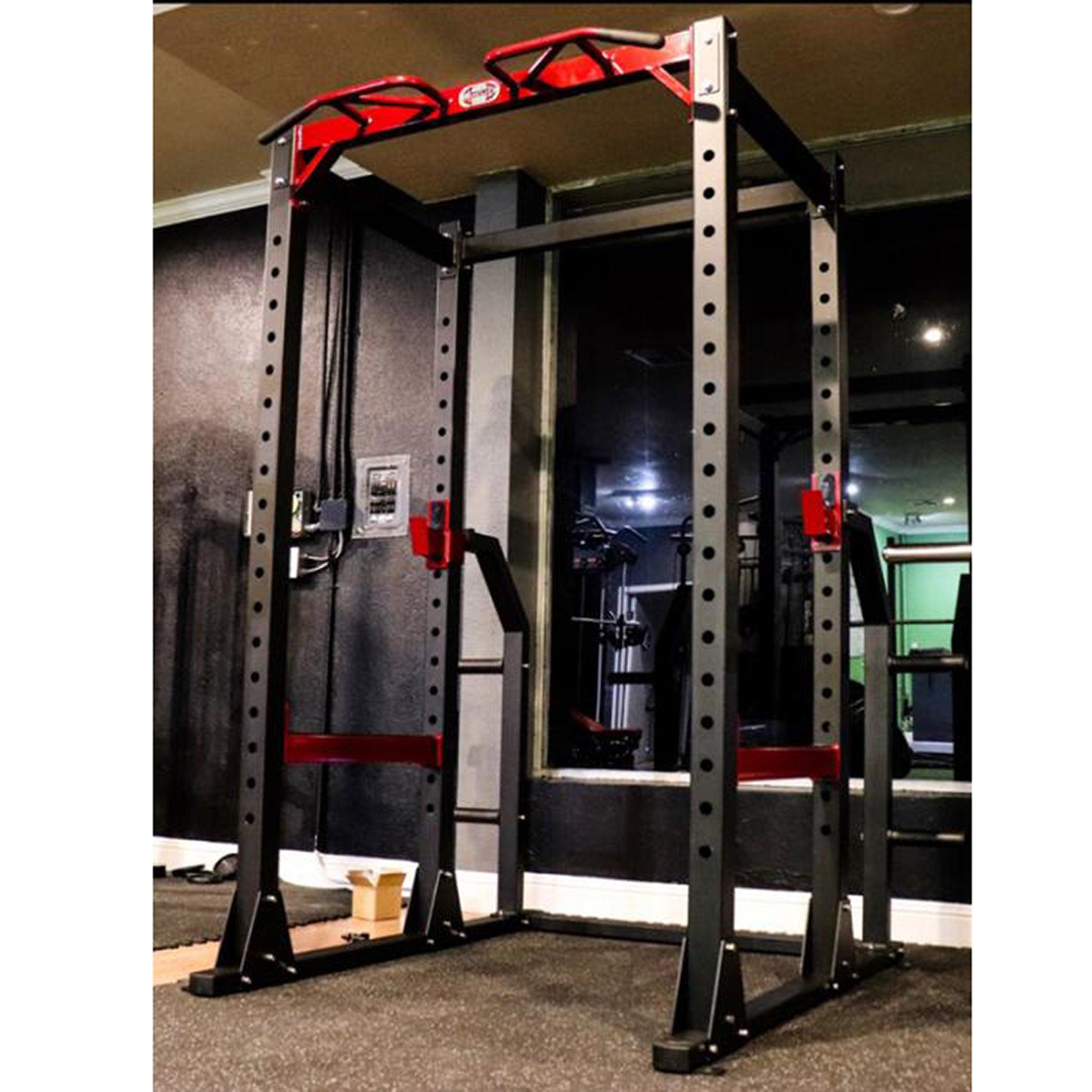 Muscle D Fitness - Compact Power Cage Complete Weight Set - Muscle D Fitness - Adjustable Squat Rack - Gym Storage - Chin up Bar Home Gym