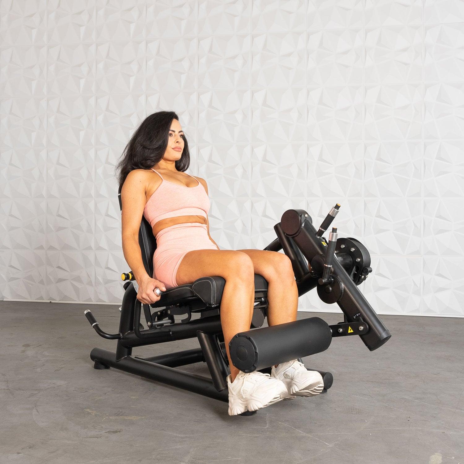 Muscle D Fitness - Pro Strength Leg Extension - Prone Leg Curl Combo - Plate Loaded Quad & Hamstring Machine