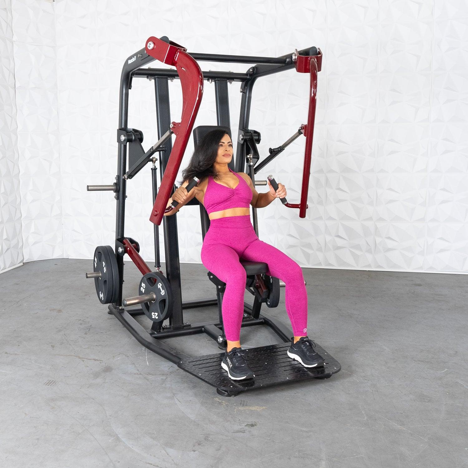 Muscle D Fitness - Pro Strength Wide Chest Press - Premium Adjustable Plate Loaded Bench Press