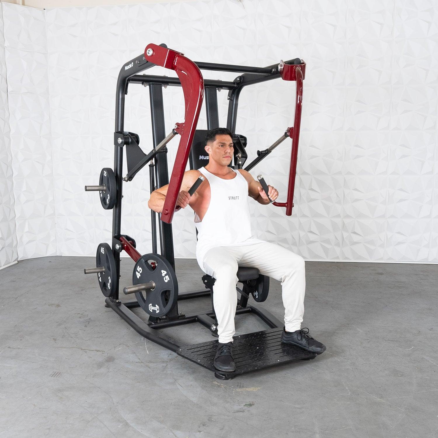 Muscle D Fitness - Pro Strength Wide Chest Press - Premium Adjustable Plate Loaded Bench Press