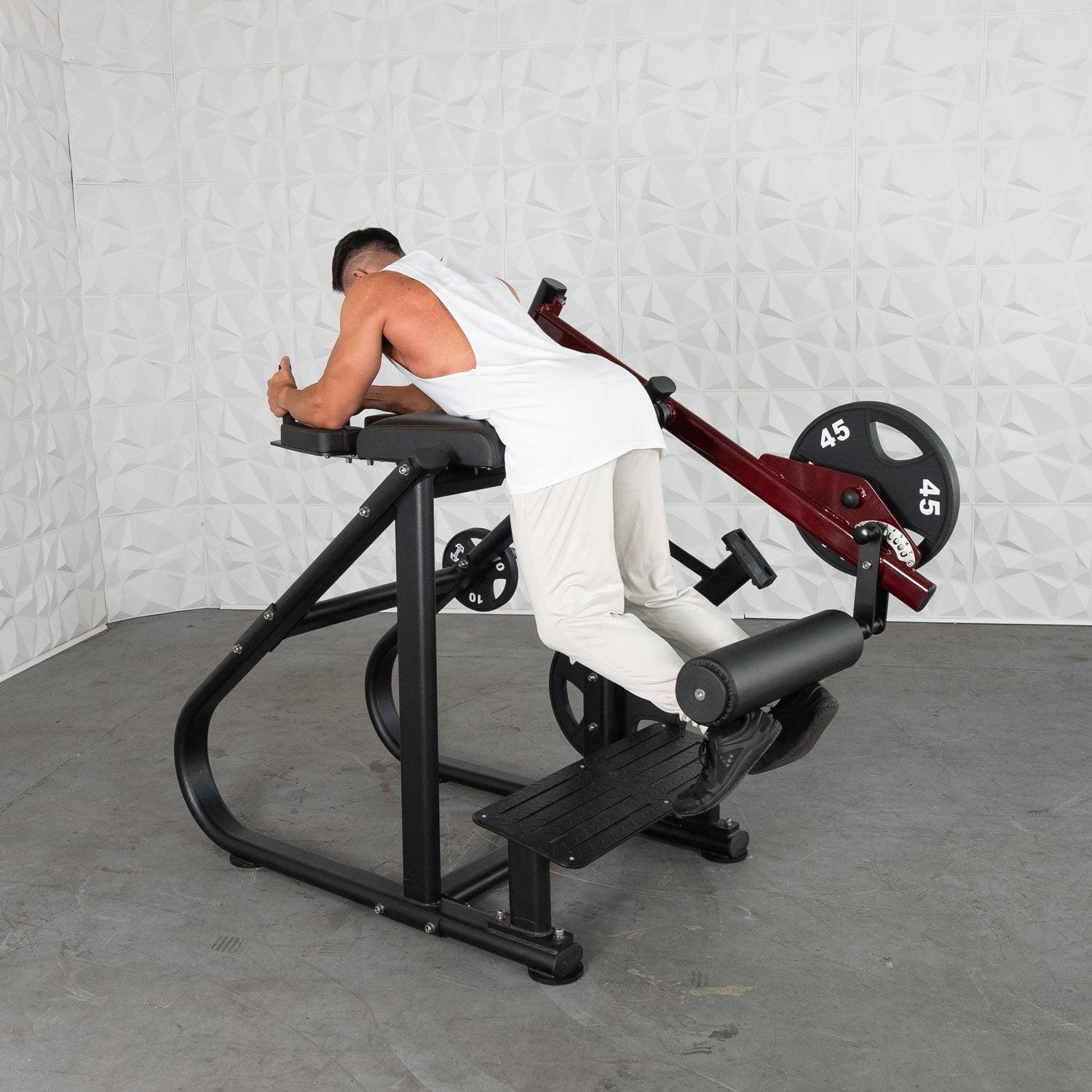 Muscle D Fitnes - Pro Strength Reverse Hyper - Adjustable Roller Pad, Plate Loaded