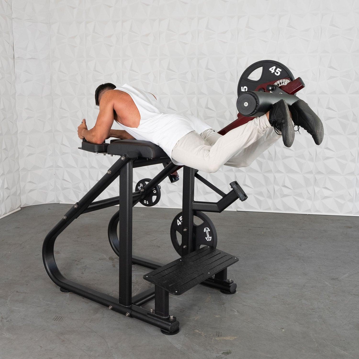 Muscle D Fitnes - Pro Strength Reverse Hyper - Adjustable Roller Pad, Plate Loaded