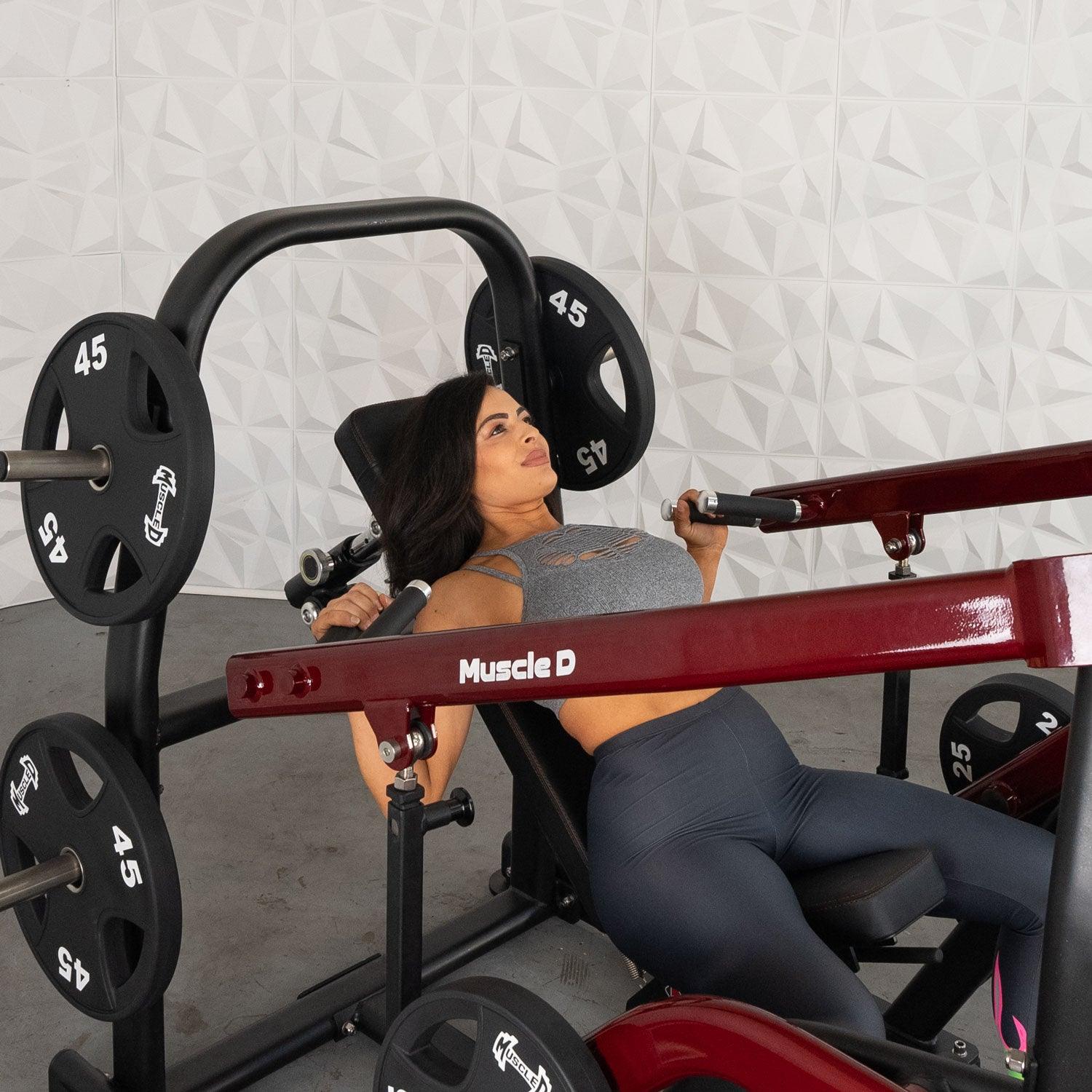 Muscle D Fitness - Pro Strength Incline Chest / Shoulder Press - Adjustable - Plate Loaded - Pec Delt Training