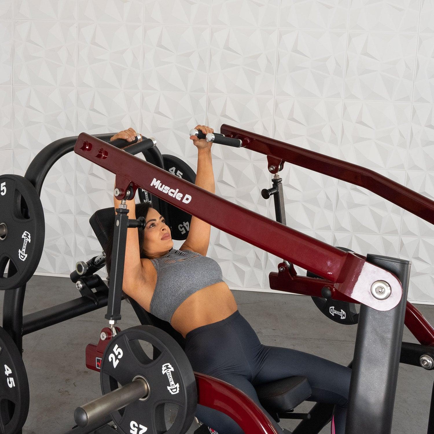 Muscle D Fitness - Pro Strength Incline Chest / Shoulder Press - Adjustable - Plate Loaded - Pec Delt Training