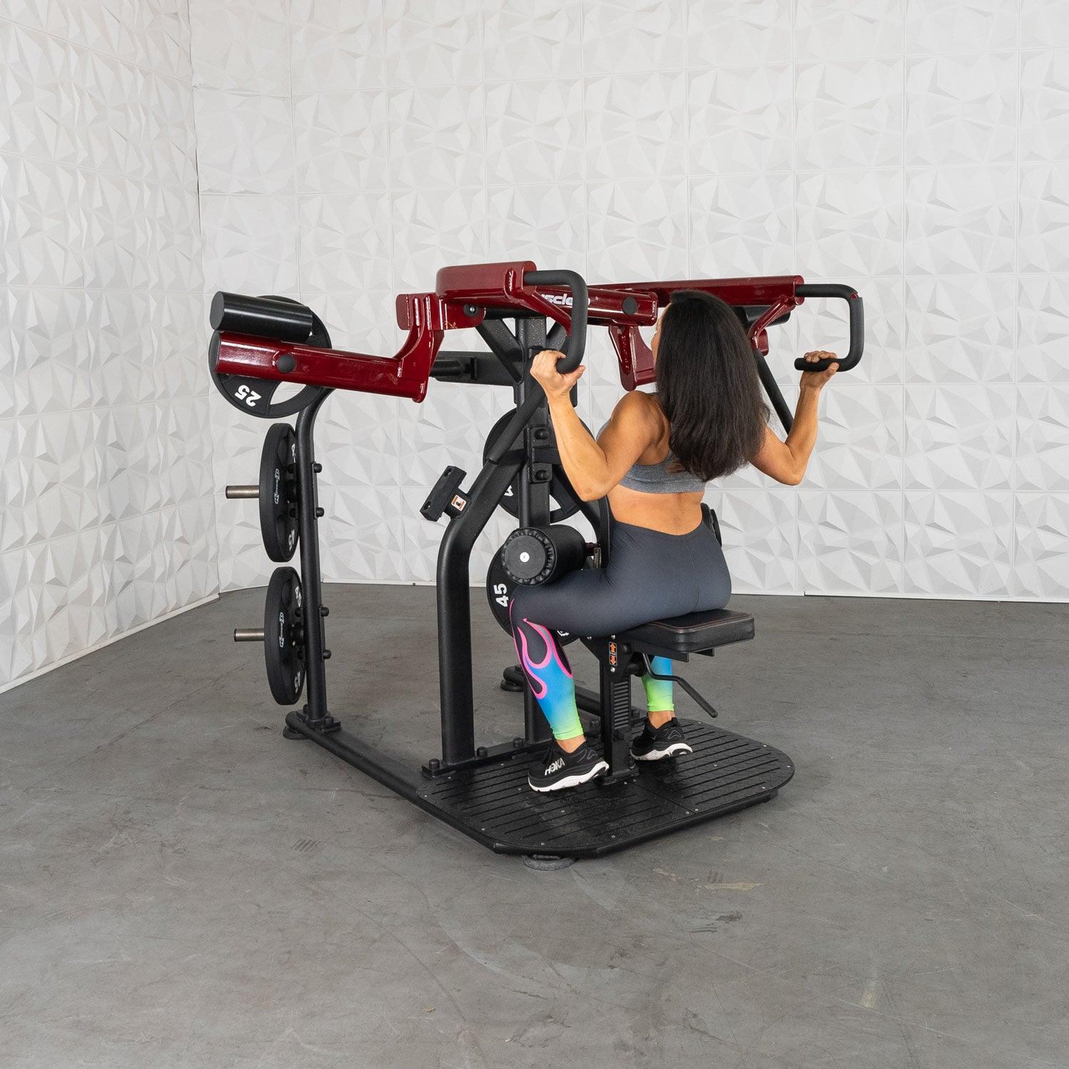 Muscle D Fitness - Pro Strength Rotary Lat Pull-Down -  Premium - Adjustable - Plate Loaded - Lat Training